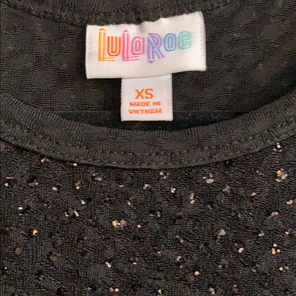 LuLaRoe Black Sequined Carly Dress XS - NWT - Picture 3 of 5